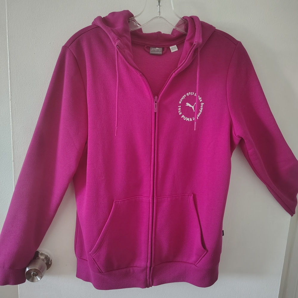 Puma Jacket Fuchsia Pink Zip-Up Hoodie.